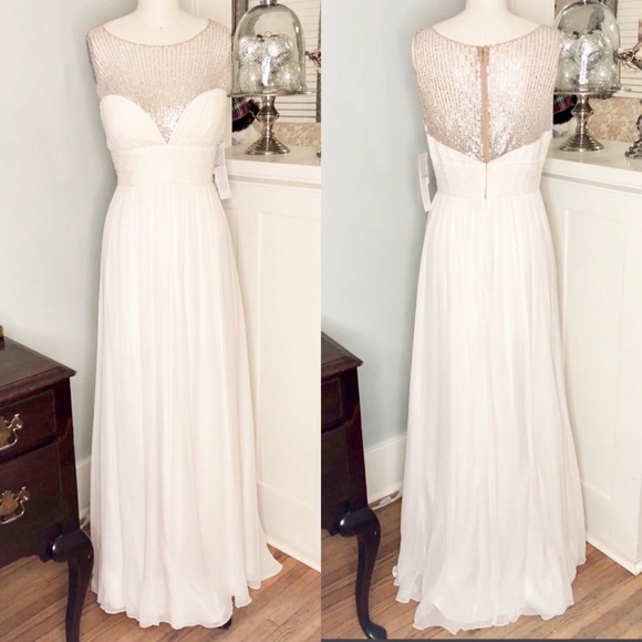 Aidan Mattox Dresses & Skirts - Aidan Mattox Sequin & Mesh Chiffon Wedding Dress